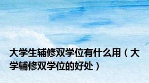大学生辅修双学位有什么用（大学辅修双学位的好处）
