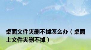桌面文件夹删不掉怎么办（桌面上文件夹删不掉）