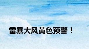 雷暴大风黄色预警！