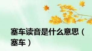 塞车读音是什么意思（塞车）