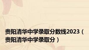 贵阳清华中学录取分数线2023（贵阳清华中学录取分）