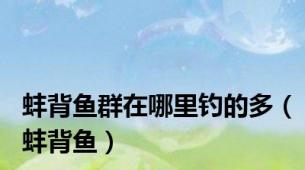 蚌背鱼群在哪里钓的多（蚌背鱼）
