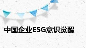 中国企业ESG意识觉醒