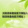 沈阳违章查询官方网站入口（沈阳违章查询官方网站）
