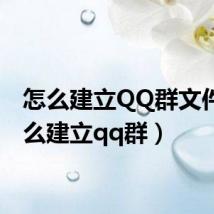 怎么建立QQ群文件(怎么建立qq群)