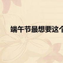 端午节最想要这个