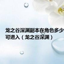 龙之谷深渊副本在角色多少级时方可进入(龙之谷深渊)