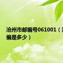 沧州市邮编号061001(沧州邮编是多少)
