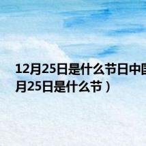 12月25日是什么节日中国(12月25日是什么节)