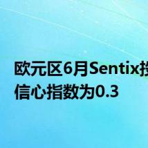 欧元区6月Sentix投资者信心指数为0.3