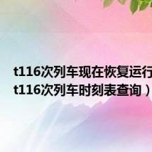 t116次列车现在恢复运行了吗(t116次列车时刻表查询)