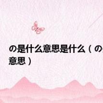 の是什么意思是什么(の是什么意思)
