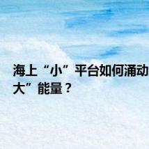 海上“小”平台如何涌动绿色“大”能量？