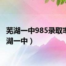 芜湖一中985录取率(芜湖一中)