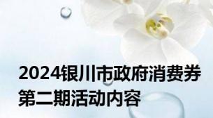 2024银川市政府消费券第二期活动内容