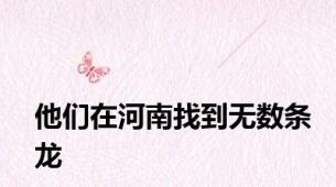 他们在河南找到无数条龙