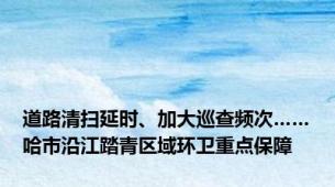 道路清扫延时、加大巡查频次……哈市沿江踏青区域环卫重点保障
