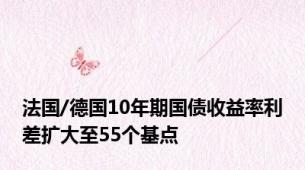 法国/德国10年期国债收益率利差扩大至55个基点