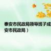 泰安市民政局领导班子成员（泰安市民政局）