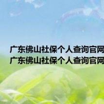 广东佛山社保个人查询官网电话(广东佛山社保个人查询官网)