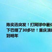 陈奕迅突发!打网球中暑休克晕倒 下巴缝了30多针!重庆演唱会延期到明年