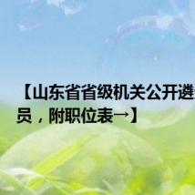 【山东省省级机关公开遴选公务员,附职位表→】