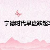 宁德时代早盘跌超3%