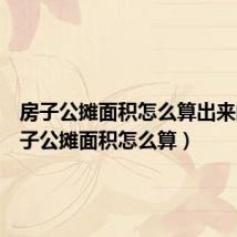 房子公摊面积怎么算出来的(房子公摊面积怎么算)