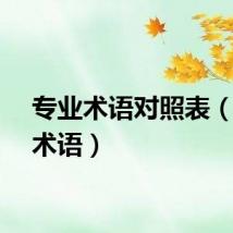 专业术语对照表（专业术语）
