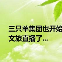 三只羊集团也开始进军文旅直播了...