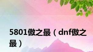 5801傲之最（dnf傲之最）