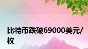 比特币跌破69000美元/枚