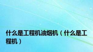 什么是工程机油烟机（什么是工程机）