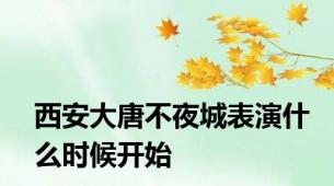 西安大唐不夜城表演什么时候开始