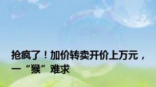 抢疯了！加价转卖开价上万元，一“猴”难求