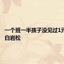 一个班一半孩子没见过1元纸币，白岩松