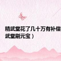 精武堂花了几十万有补偿吗(精武堂刷元宝)