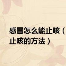 感冒怎么能止咳（感冒止咳的方法）