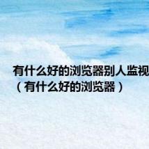 有什么好的浏览器别人监视不了的(有什么好的浏览器)