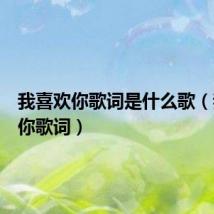 我喜欢你歌词是什么歌(我喜欢你歌词)