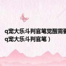 q宠大乐斗判官笔觉醒需要多少(q宠大乐斗判官笔)