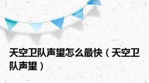 天空卫队声望怎么最快（天空卫队声望）