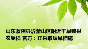 山东蒙阴县沂蒙山区附近干旱致果农受损 官方：正采取缓旱措施