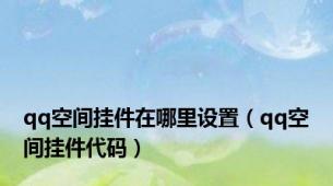 qq空间挂件在哪里设置（qq空间挂件代码）