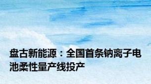 盘古新能源：全国首条钠离子电池柔性量产线投产