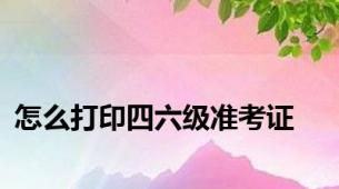 怎么打印四六级准考证