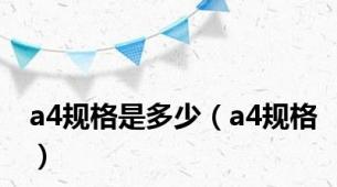 a4规格是多少（a4规格）