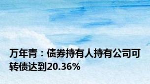 万年青：债券持有人持有公司可转债达到20.36%