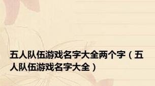 五人队伍游戏名字大全两个字（五人队伍游戏名字大全）