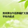 贵州茅台午后跌幅扩大至1% 追平年内低点